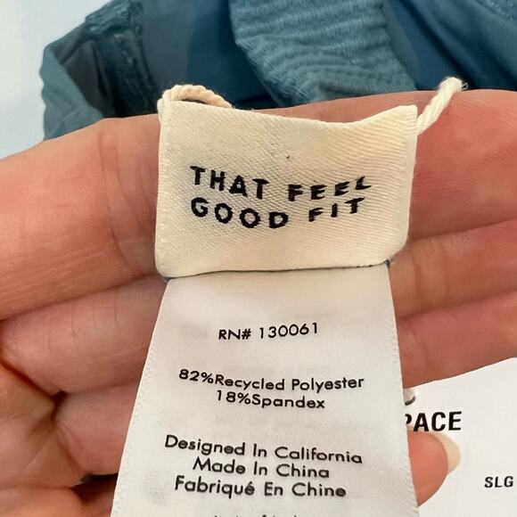 NWT l*space Nikita Bikini Top Slated Glass Blue sz S Underwire Ribbed Eco Chic - Picture 7 of 9